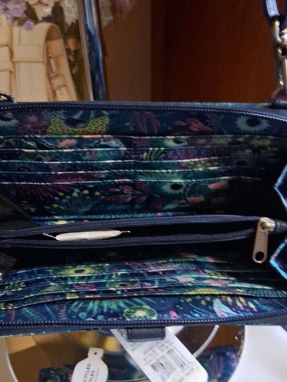 Sakroots Blue Floral Crossbody Wallet NWT - Picture 5 of 6